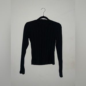 Forever 21 Black Witchy Long Sleeve Ribbed Top